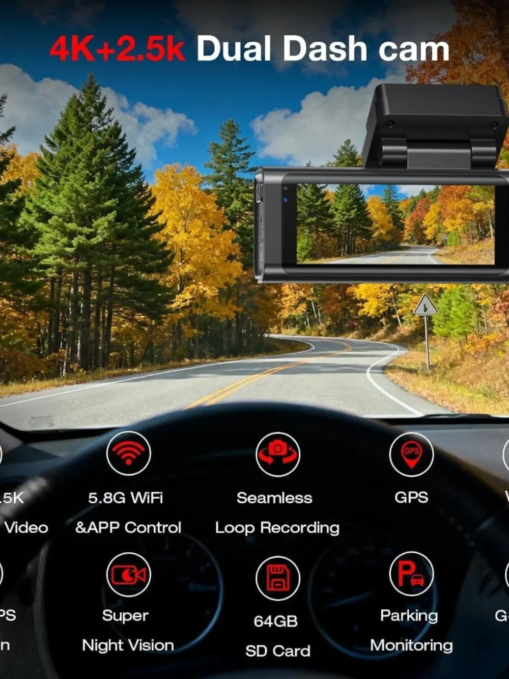 Beferich Dual Channel Dash Camera